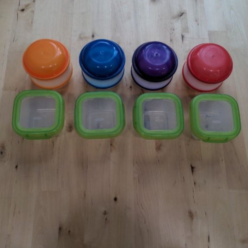 Oxo Tot Plastic Green Lid and Dr. Browns Food Baby Storage Containers Set of 8